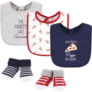imageHudson Baby Unisex BabyCotton Bib and Sock SetPizza