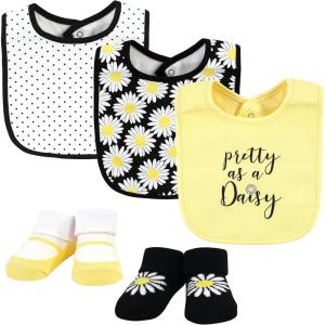 imageHudson Baby Unisex BabyCotton Bib and Sock SetPretty Daisy