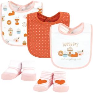 imageHudson Baby Unisex BabyCotton Bib and Sock SetPumpkin Spice