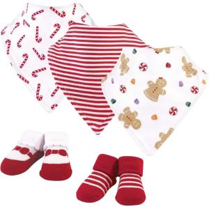 imageHudson Baby Unisex BabyCotton Bib and Sock SetSugar Spice