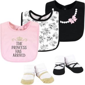 imageHudson Baby Unisex BabyCotton Bib and Sock SetToile