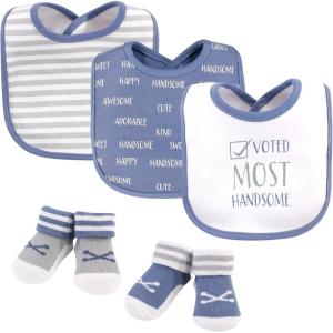 imageHudson Baby Unisex BabyCotton Bib and Sock SetVoted Most Handsome