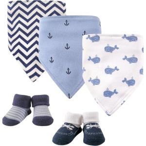 imageHudson Baby Unisex BabyCotton Bib and Sock SetWhale