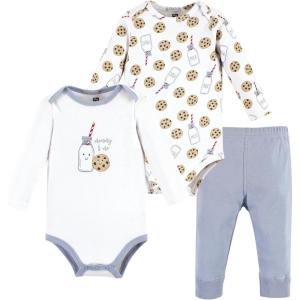 imageHudson Baby Unisex Cotton Bodysuit and Pant SetBlue Milk Cookies