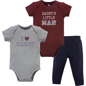 imageHudson Baby Unisex Cotton Bodysuit and Pant SetBoy Daddy Short Sleeve