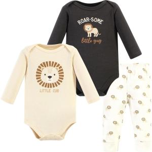 imageHudson Baby Unisex Cotton Bodysuit and Pant SetBrave Lion Long Sleeve