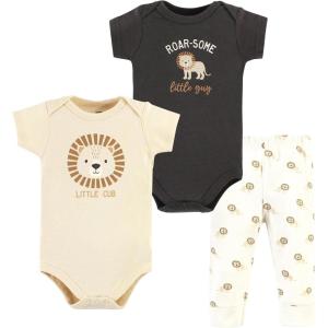 imageHudson Baby Unisex Cotton Bodysuit and Pant SetBrave Lion Short Sleeve