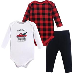 imageHudson Baby Unisex Cotton Bodysuit and Pant SetChristmas Tree