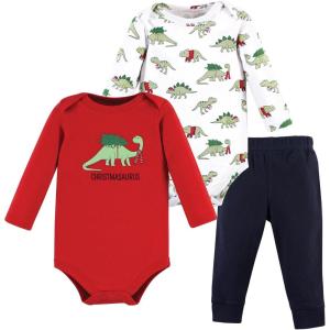 imageHudson Baby Unisex Cotton Bodysuit and Pant SetChristmasaurus