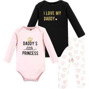 imageHudson Baby Unisex Cotton Bodysuit and Pant SetDaddys Little Princess Long Sleeve
