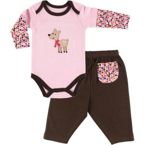 imageHudson Baby Unisex Cotton Bodysuit and Pant SetDeer