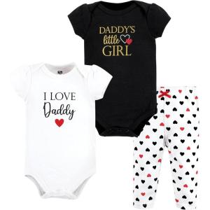 imageHudson Baby Unisex Cotton Bodysuit and Pant SetGirl Daddy Red Black