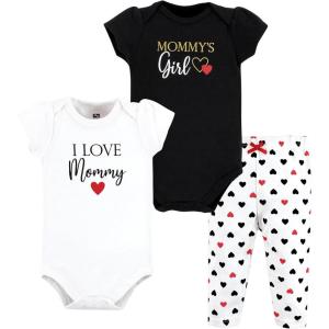 imageHudson Baby Unisex Cotton Bodysuit and Pant SetGirl Mommy Red Black