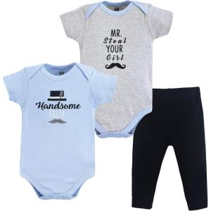 imageHudson Baby Unisex Cotton Bodysuit and Pant SetHandsome Fella