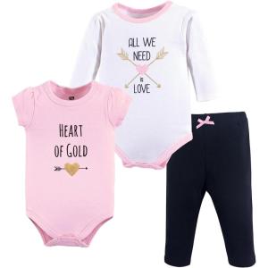 imageHudson Baby Unisex Cotton Bodysuit and Pant SetHeart
