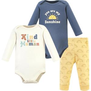 imageHudson Baby Unisex Cotton Bodysuit and Pant SetKind Human Long Sleeve
