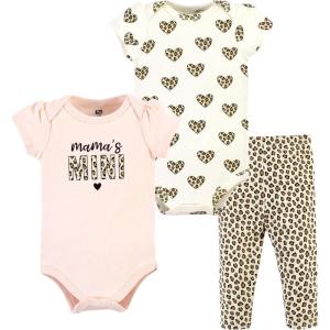 imageHudson Baby Unisex Cotton Bodysuit and Pant SetLeopard Hearts