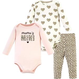 imageHudson Baby Unisex Cotton Bodysuit and Pant SetLeopard Hearts Long Sleeve