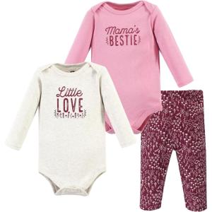 imageHudson Baby Unisex Cotton Bodysuit and Pant SetLittle Love Flowers Long Sleeve