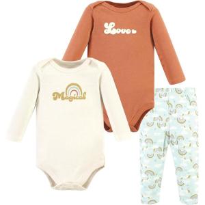 imageHudson Baby Unisex Cotton Bodysuit and Pant SetMagical Rainbow