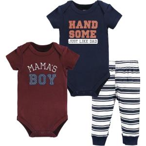 imageHudson Baby Unisex Cotton Bodysuit and Pant SetMamas Boy