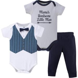 imageHudson Baby Unisex Cotton Bodysuit and Pant SetMamas Handsome Little Man