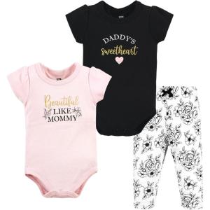 imageHudson Baby Unisex Cotton Bodysuit and Pant SetMom Dad Toile