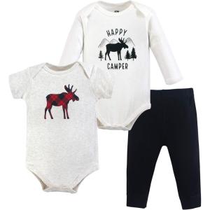 imageHudson Baby Unisex Cotton Bodysuit and Pant SetMoose