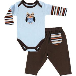 imageHudson Baby Unisex Cotton Bodysuit and Pant SetOwl