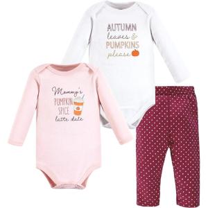 imageHudson Baby Unisex Cotton Bodysuit and Pant SetPumpkin Spice Date