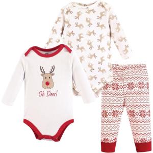 imageHudson Baby Unisex Cotton Bodysuit and Pant SetReindeer
