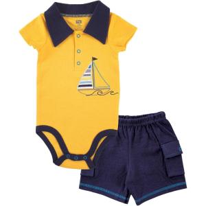 imageHudson Baby Unisex Cotton Bodysuit and Pant SetSailboat