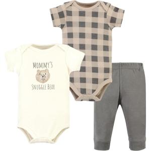 imageHudson Baby Unisex Cotton Bodysuit and Pant SetSnuggle Bear Short Sleeve
