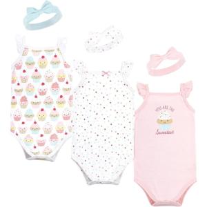 imageHudson Baby girls Sleeveless Bodysuit and Headband SetBaby and Toddler TShirt SetSweetest Cupcake