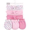 imageHudson Baby Baby Girls Cotton Headband and Scratch Mitten SetBlue Pink Floral