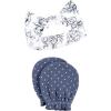 imageHudson Baby Baby Girls Cotton Headband and Scratch Mitten SetBlue Toile