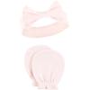 imageHudson Baby Baby Girls Cotton Headband and Scratch Mitten SetBlue Toile