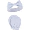 imageHudson Baby Baby Girls Cotton Headband and Scratch Mitten SetBlue Toile