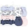 imageHudson Baby Baby Girls Cotton Headband and Scratch Mitten SetBlue Toile