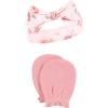 imageHudson Baby Baby Girls Cotton Headband and Scratch Mitten SetBlush Rose Leopard