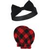 imageHudson Baby Baby Girls Cotton Headband and Scratch Mitten SetBuffalo Plaid Leopard