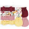 imageHudson Baby Baby Girls Cotton Headband and Scratch Mitten SetFall Botanical