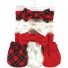 imageHudson Baby Baby Girls Cotton Headband and Scratch Mitten SetFancy Plaid Snowflake