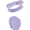 imageHudson Baby Baby Girls Cotton Headband and Scratch Mitten SetPeacock