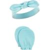imageHudson Baby Baby Girls Cotton Headband and Scratch Mitten SetPeacock