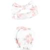 imageHudson Baby Baby Girls Cotton Headband and Scratch Mitten SetPink Gray Floral 8piece