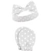 imageHudson Baby Baby Girls Cotton Headband and Scratch Mitten SetPink Gray Floral 8piece