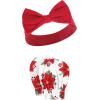 imageHudson Baby Baby Girls Cotton Headband and Scratch Mitten SetPoinsettia