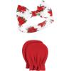 imageHudson Baby Baby Girls Cotton Headband and Scratch Mitten SetPoinsettia