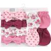 imageHudson Baby Baby Girls Cotton Headband and Scratch Mitten SetRose